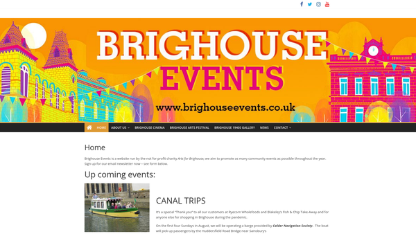 Screenshot of the Arts For Brighouse website