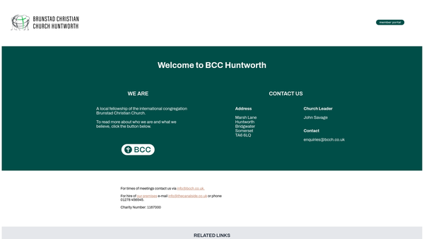 Screenshot of the Brunstad Christian Church Huntworth website