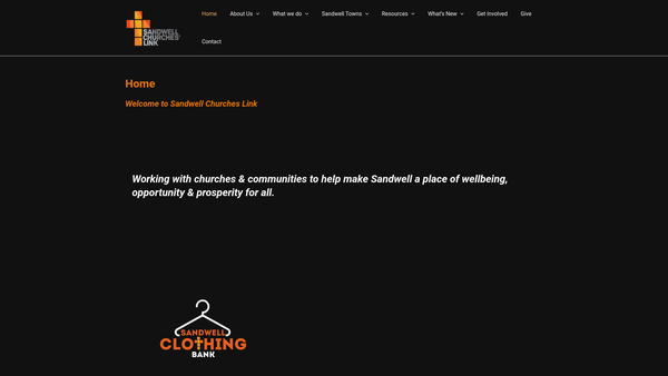 Screenshot of the Sandwell Churches Link website