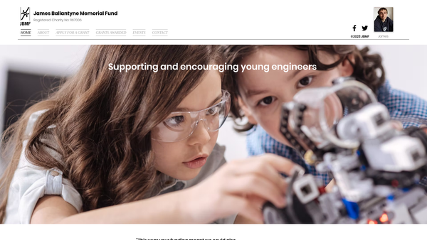 Screenshot of the James Ballantyne Memorial Fund website