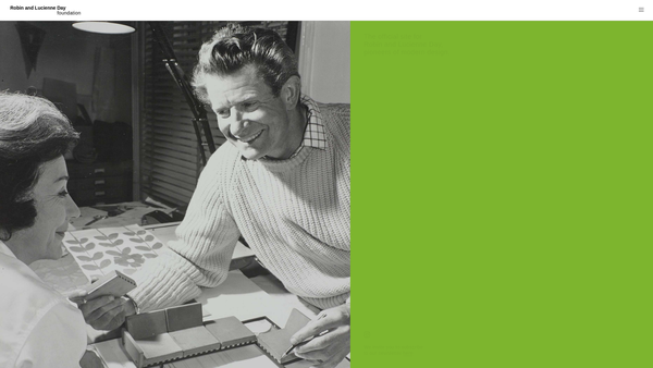 Screenshot of the The Robin And Lucienne Day Foundation website