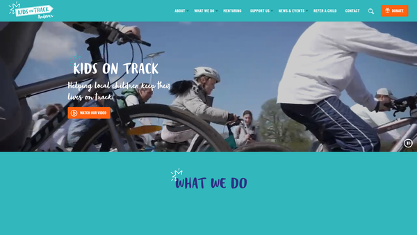 Screenshot of the Kids On Track website