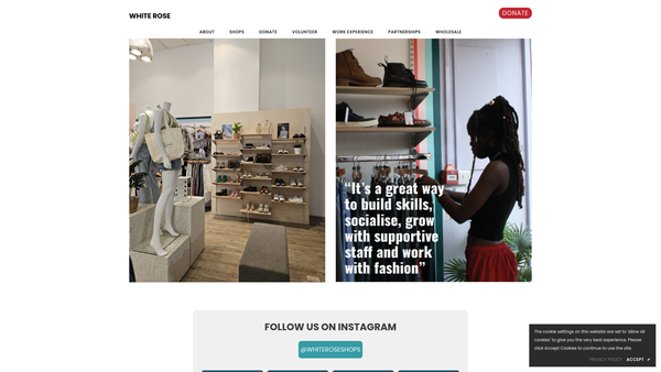 Screenshot of the White Rose website