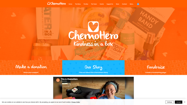 Screenshot of the Chemohero website