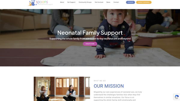 Screenshot of the Spoons website