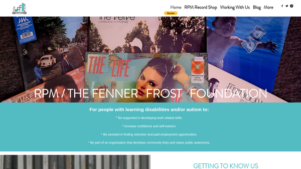 Screenshot of the The Fenner Frost Foundation website