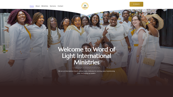 Screenshot of the Word Of Light International Ministries Ltd website