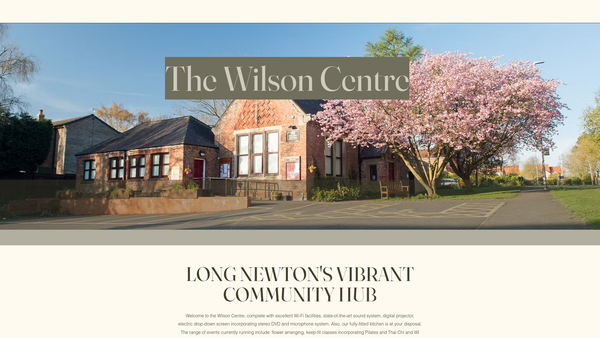 Screenshot of the The Wilson Centre (Long Newton) website