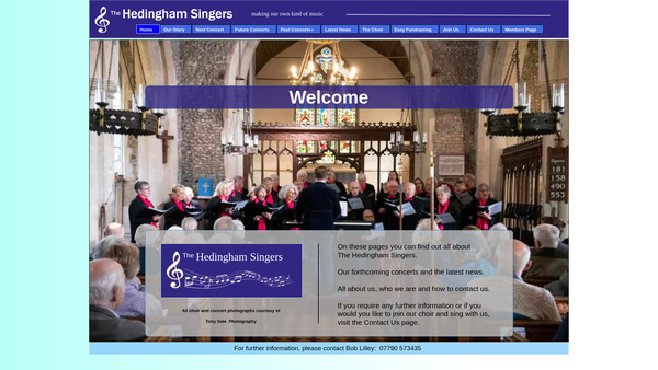 Screenshot of the The Hedingham Singers website