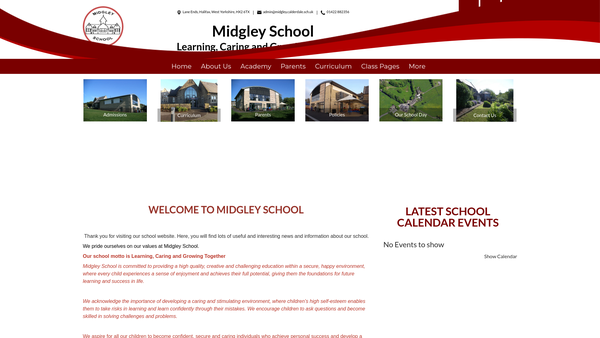 Screenshot of the Midgley School PTFA website