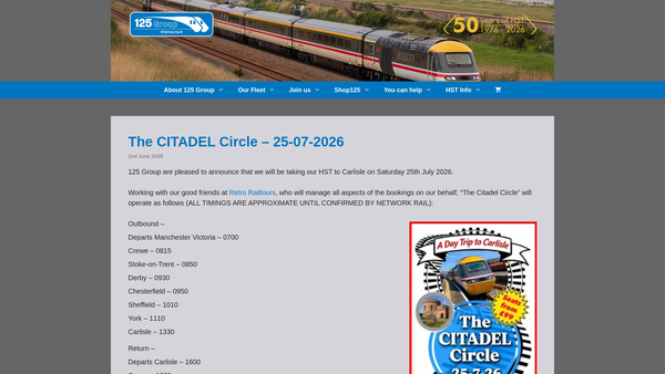 Screenshot of the 125 Group Limited website
