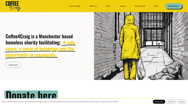 Screenshot of the Coffee4craig website