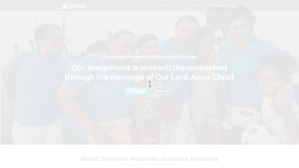 Screenshot of the Dominion Prophetic Outreach Ministries website