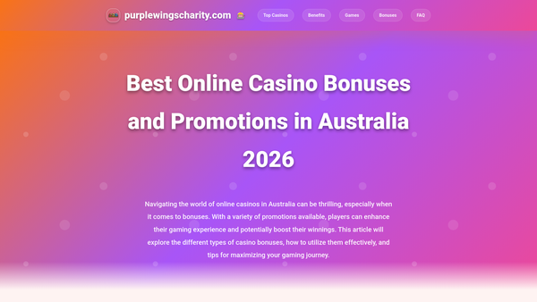 Screenshot of the Purple Wings Charity website