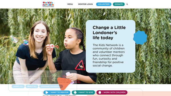 Screenshot of the The Kids Network website