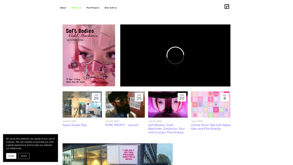 Screenshot of the Arebyte website