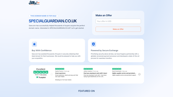 Screenshot of the Friends Of Special Guardians website