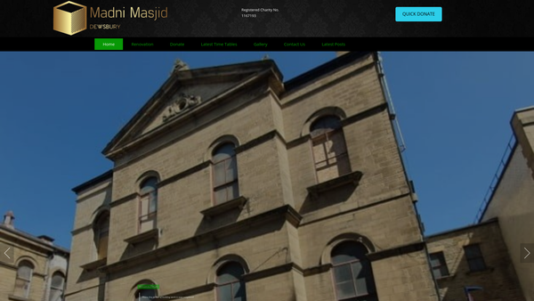 Screenshot of the Pakistan Muslim Association Madni Jamia Masjid And Islamic Education Centre website