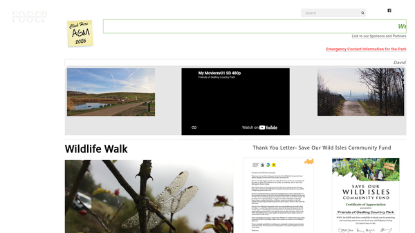 Screenshot of the Friends Of Gedling Country Park website