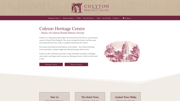 Screenshot of the Colyton Parish History Society website