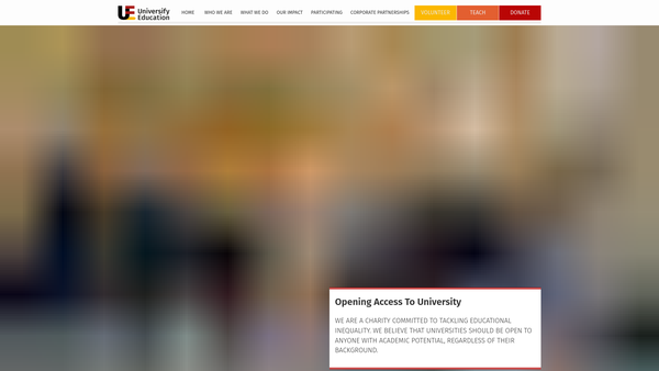 Screenshot of the Universify Education website