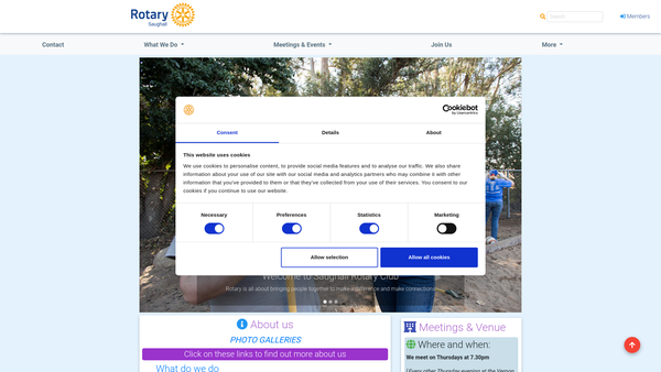 Screenshot of the Rotary Club Of Saughall Trust Fund website