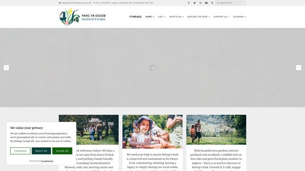 Screenshot of the Tywi Gateway Trust website