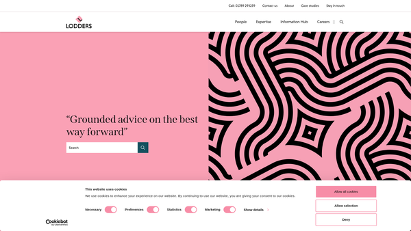 Screenshot of the Lodders Charitable Foundation website
