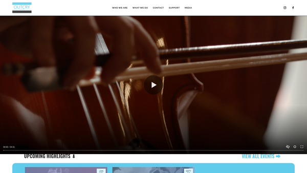 Screenshot of the The Outcry Ensemble website