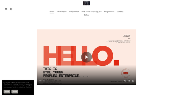 Screenshot of the Hyde Young Peoples Enterprise website