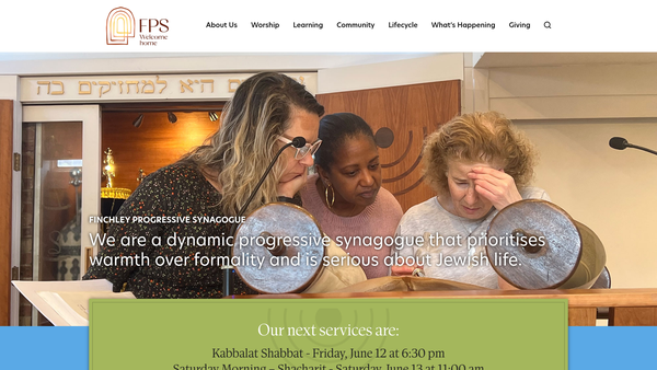 Screenshot of the The Finchley Progressive Synagogue website