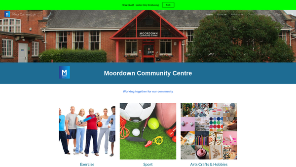 Screenshot of the Moordown Community Association website