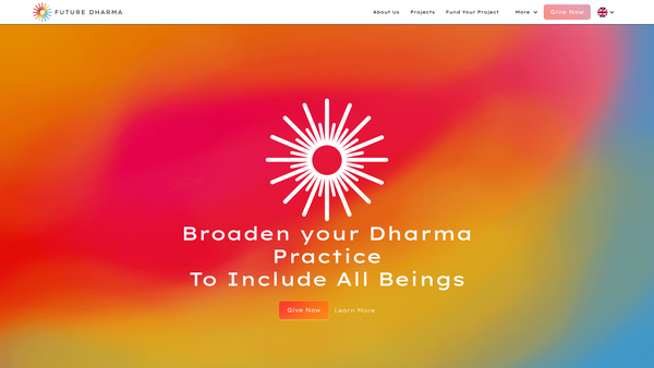 Screenshot of the Future Dharma Fund website