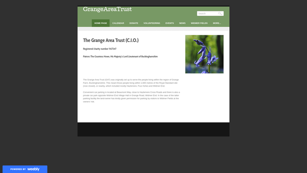 Screenshot of the The Grange Area Trust website