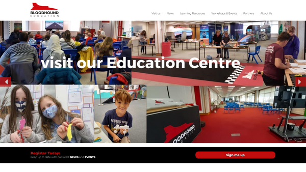 Screenshot of the Bloodhound Education Ltd website