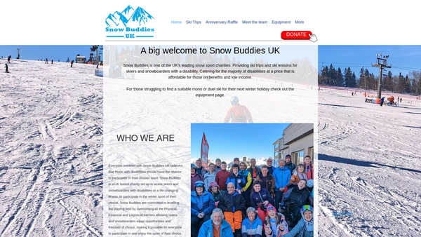Screenshot of the Snow Buddies UK website