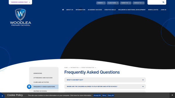 Screenshot of the Woodlea School PTA website