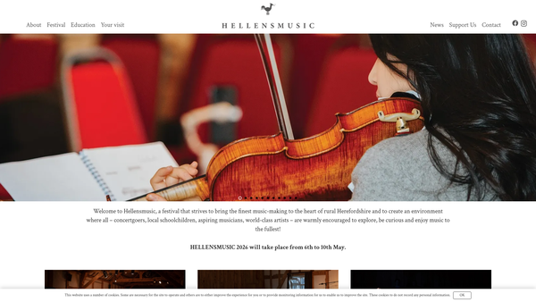 Screenshot of the Hellensmusic website