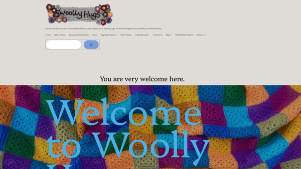 Screenshot of the Woolly Hugs website