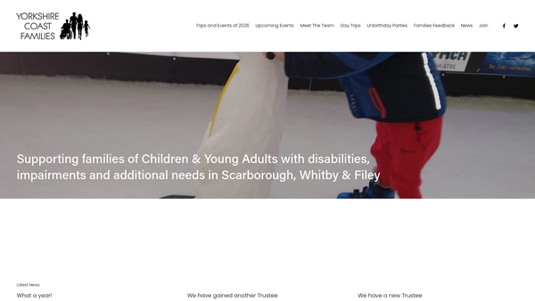 Screenshot of the Yorkshire Coast Families website