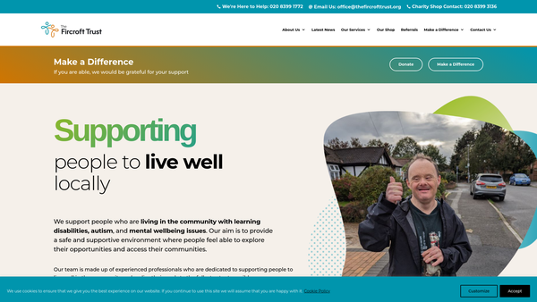 Screenshot of the The Fircroft Trust website
