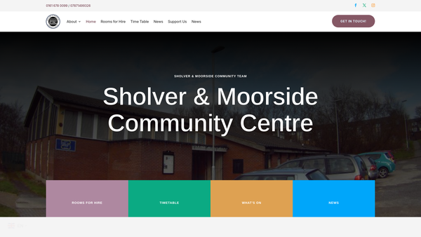 Screenshot of the Sholver And Moorside Community Team website
