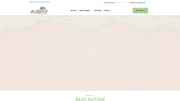 Screenshot of the Beat Autism website