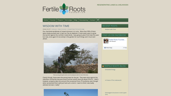 Screenshot of the Fertile Roots Foundation website