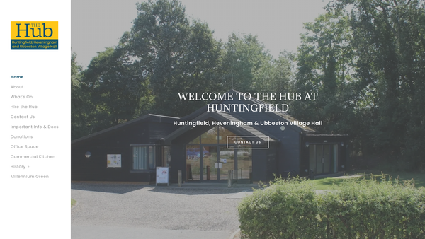 Screenshot of the The Hub - Huntingfield, Heveningham & Ubbeston Village Hall website