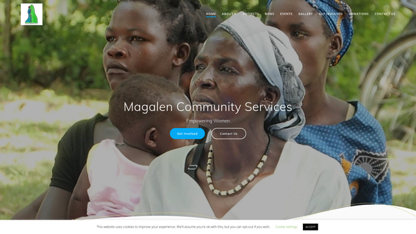Screenshot of the Magalen Community Services website