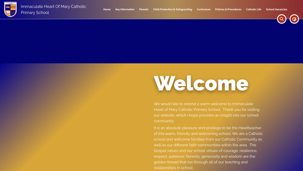 Screenshot of the Immaculate Heart Of Mary School Association (Ihomsa) website