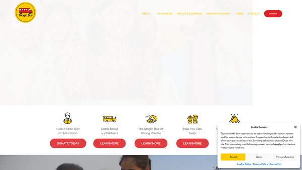 Screenshot of the Magic Bus Global website