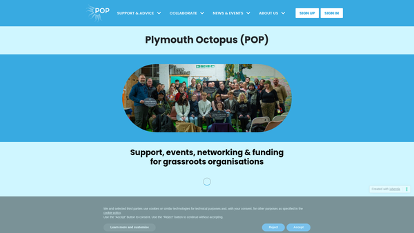Screenshot of the Plymouth Vcse website