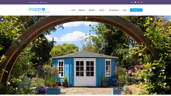Screenshot of the Inspero website